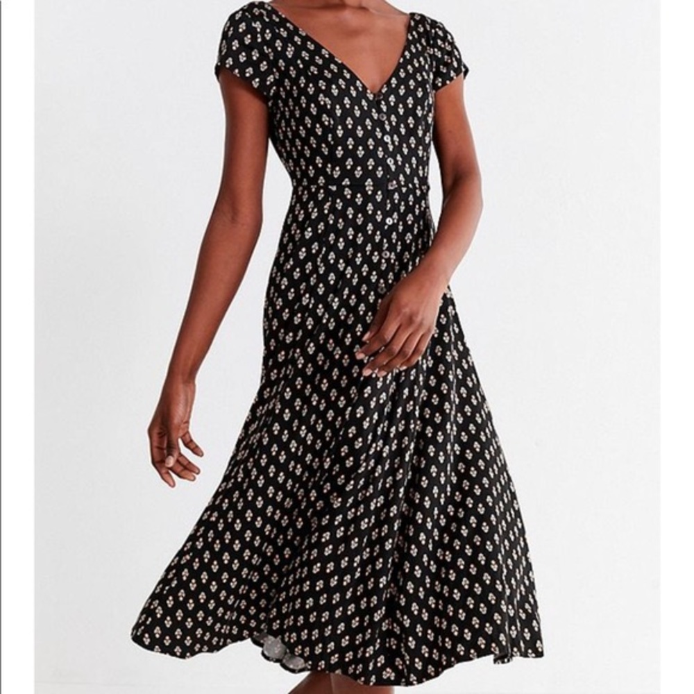 UO Malena Button-Down Midi Dress